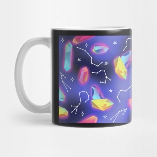 Whimsigoth Constellation Crystals on Blue Mug